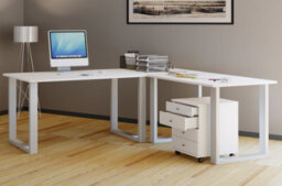 Vcm Desk Lona White / White H. 76 X W. 160 X D. 160 Cm - thumbnail 2