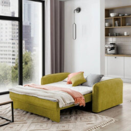 Amerykanka Laine 3 Yellow Functional Sleeper Sofa With Storage And Stylish Cushions - thumbnail 3