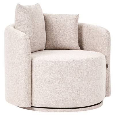 Beliani Swivel Armchair Ennora Fabric Beige - image 1