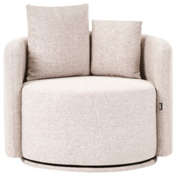 Beliani Swivel Armchair Ennora Fabric Beige - thumbnail 4