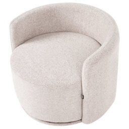 Beliani Swivel Armchair Ennora Fabric Beige - thumbnail 7