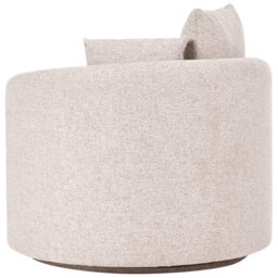 Beliani Swivel Armchair Ennora Fabric Beige - thumbnail 5