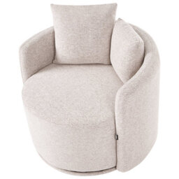 Beliani Swivel Armchair Ennora Fabric Beige - thumbnail 6