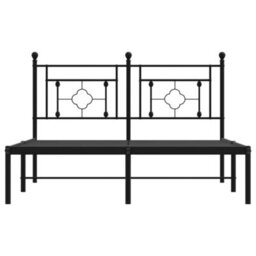 Berkfield Metal Bed Frame Without Mattress With Headboard Black 135X190Cm - thumbnail 5