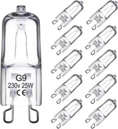 Domira  10X G9 Halogen Bulbs 25W Dimmable Long Lasting Warm White Light For Ovens Wax Burners Cooker Hoods And Ceiling Lights - thumbnail 1