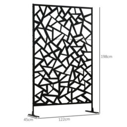 Outsunny Metal Garden Partition Screen Decorative Outdoor Divider W/screws - thumbnail 3