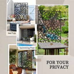Outsunny Metal Garden Partition Screen Decorative Outdoor Divider W/screws - thumbnail 6