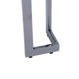 Vanity Living 55 Metal End Table For Living Room, Glass Top Sofa Table, Stainless Steel Side Table - thumbnail 5