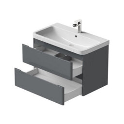 Affine Bathroom Wall Hung Vanity Unit Wash 800 Basin Base Cabinet Drawers Storage Grey - thumbnail 6