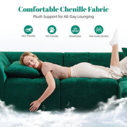 Roxgox Modular Sofa,whole Sponge Memory Foam,chenille Cool And Waterproof,family Pack (Green) - thumbnail 5