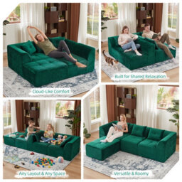 Roxgox Modular Sofa,whole Sponge Memory Foam,chenille Cool And Waterproof,family Pack (Green) - thumbnail 6