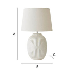 Valuelights Harrison Taper Shade White Geo Ribbed Pattern Gloss Large Table Lamp With Bulb - thumbnail 7