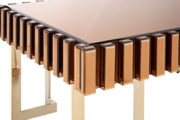 Orsina Reflective Design Coffee Table For Living Room, Gold Finish Table For Patio, Convenient Decorative Table - thumbnail 6