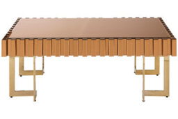 Orsina Reflective Design Coffee Table For Living Room, Gold Finish Table For Patio, Convenient Decorative Table - thumbnail 4