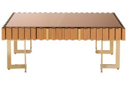 Orsina Reflective Design Coffee Table For Living Room, Gold Finish Table For Patio, Convenient Decorative Table - thumbnail 7