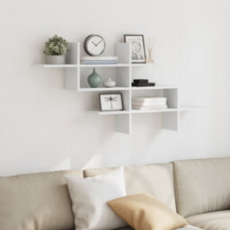 Berkfield Wall Shelf White 124.5X18X60.5 Cm Engineered Wood - thumbnail 3