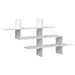 Berkfield Wall Shelf White 124.5X18X60.5 Cm Engineered Wood - thumbnail 2