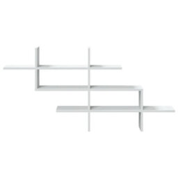 Berkfield Wall Shelf White 124.5X18X60.5 Cm Engineered Wood - thumbnail 4