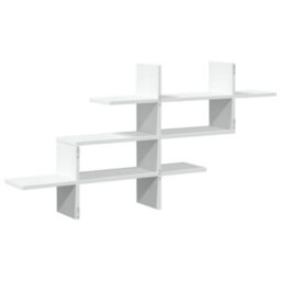 Berkfield Wall Shelf White 124.5X18X60.5 Cm Engineered Wood - thumbnail 6