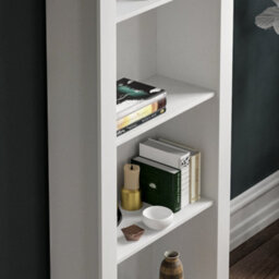 Lassic Vida Designs Arlington White 4 Tier Bookcase Freestanding Shelving Unit (H)1400mm (W)600mm (D)240mm - thumbnail 3
