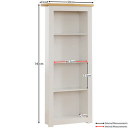 Lassic Vida Designs Arlington White 4 Tier Bookcase Freestanding Shelving Unit (H)1400mm (W)600mm (D)240mm - thumbnail 2
