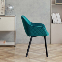 Hafren Green Velvet Dining Chair - Set Of 2 - thumbnail 3