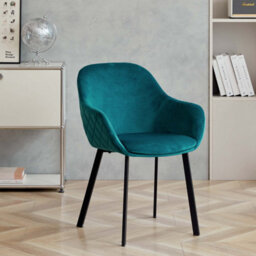 Hafren Green Velvet Dining Chair - Set Of 2 - thumbnail 1
