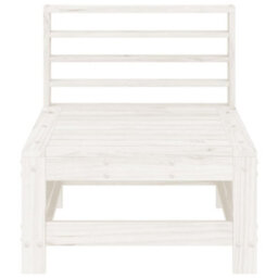 Walplus Outdoor Garden Middle Sofa For Patio Balcony Poolside Furnitures 2 Pcs White Solid Wood Pine - Cushion Not Included - thumbnail 3