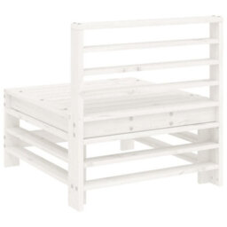 Walplus Outdoor Garden Middle Sofa For Patio Balcony Poolside Furnitures 2 Pcs White Solid Wood Pine - Cushion Not Included - thumbnail 5
