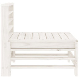 Walplus Outdoor Garden Middle Sofa For Patio Balcony Poolside Furnitures 2 Pcs White Solid Wood Pine - Cushion Not Included - thumbnail 4