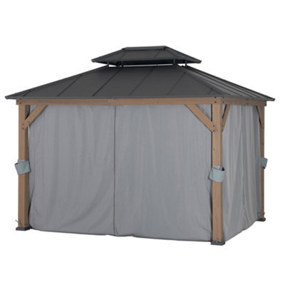 Sunjoy Curtain For Cedar Wooden Gazebo - 300Cm X 360Cm, Suitable For A102032602 - image 1