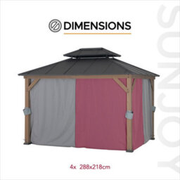 Sunjoy Curtain For Cedar Wooden Gazebo - 300Cm X 360Cm, Suitable For A102032602 - thumbnail 5