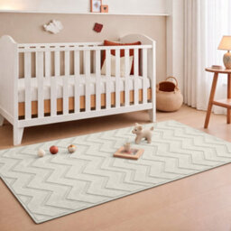 Moonlight Bedding Cream Chevron Rug 60X110Cm, Washable Non-Slip Soft High Low Pile Living Room Carpet - thumbnail 6