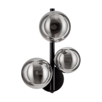 Luminosa Lighting Luminosa Odillia Globe Wall Lights Smokey, Matt Black Led G9 3X5W - image 1