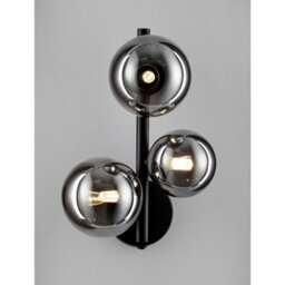 Luminosa Lighting Luminosa Odillia Globe Wall Lights Smokey, Matt Black Led G9 3X5W - thumbnail 4