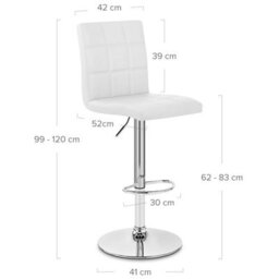 Atlantic Criss Cross Bar Stool White Chrome Legs - thumbnail 5