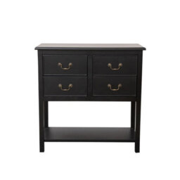 Melody Maison Large Black 4 Drawer Chest Of Drawers & Pair Of Bedside Tables - Briggs Range - thumbnail 9