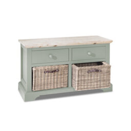 Statement Furniture Florence Storage Bench With 2 Drawers And 2 Baskets - Sage Green - thumbnail 4