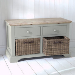 Statement Furniture Florence Storage Bench With 2 Drawers And 2 Baskets - Sage Green - thumbnail 6