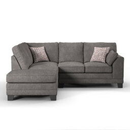 Furnishings For Less UK Hilliard Fullback L Shaped Fabric Corner Sofa Grey - Left Hand Facing - thumbnail 2