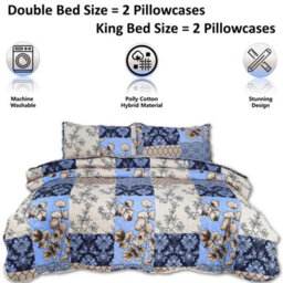 TheWhiteWater Limited Bedspread - Luxury Quilted - Reversible - Bed Throw Warm Quilt - Bedspread Patchwork Raani Design Set 150 Gsm - 3 Tog - thumbnail 6