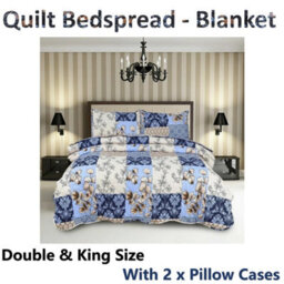 TheWhiteWater Limited Bedspread - Luxury Quilted - Reversible - Bed Throw Warm Quilt - Bedspread Patchwork Raani Design Set 150 Gsm - 3 Tog - thumbnail 3