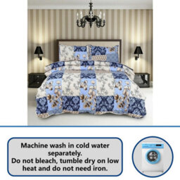 TheWhiteWater Limited Bedspread - Luxury Quilted - Reversible - Bed Throw Warm Quilt - Bedspread Patchwork Raani Design Set 150 Gsm - 3 Tog - thumbnail 2