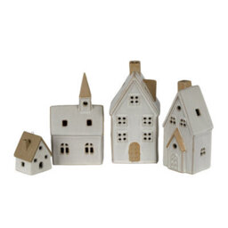Alora Ceramic Large Town Cottage With Led Lights Illuminated Village Piece - thumbnail 4