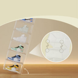 LEDREM Shoe Boxes, Pack Of 6 Stackable Shoe Organisers With Clear Door, Plastic Shoe Storage For Uk Size 11, 28 X 36 X 22 Cm, Transparent - thumbnail 6