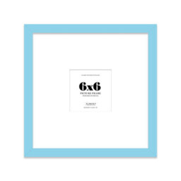 "6X6"" Light Blue Picture Frame - 6X6"" Square Frame With 3X3"" Mount For 6X6""/3X3"" Pictures Moderrn Style Thin Edge, 1 Pack" - thumbnail 1