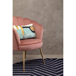 Orsina Round Blue And White Rug, Hand Tufted Wool Rug With Geometric Pattern, Contemporary Area Rug For Dining Room - thumbnail 4