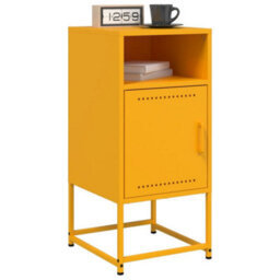 Berkfield Bedside Cabinets 2 Pcs Mustard Yellow 36X39X78 Cm Steel - thumbnail 4