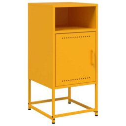 Berkfield Bedside Cabinets 2 Pcs Mustard Yellow 36X39X78 Cm Steel - thumbnail 5