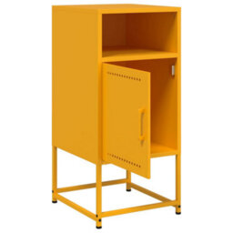 Berkfield Bedside Cabinets 2 Pcs Mustard Yellow 36X39X78 Cm Steel - thumbnail 9